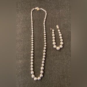 Vintage Taxco Mexico Sterling Graduated Bead Necklace and Bracelet Set